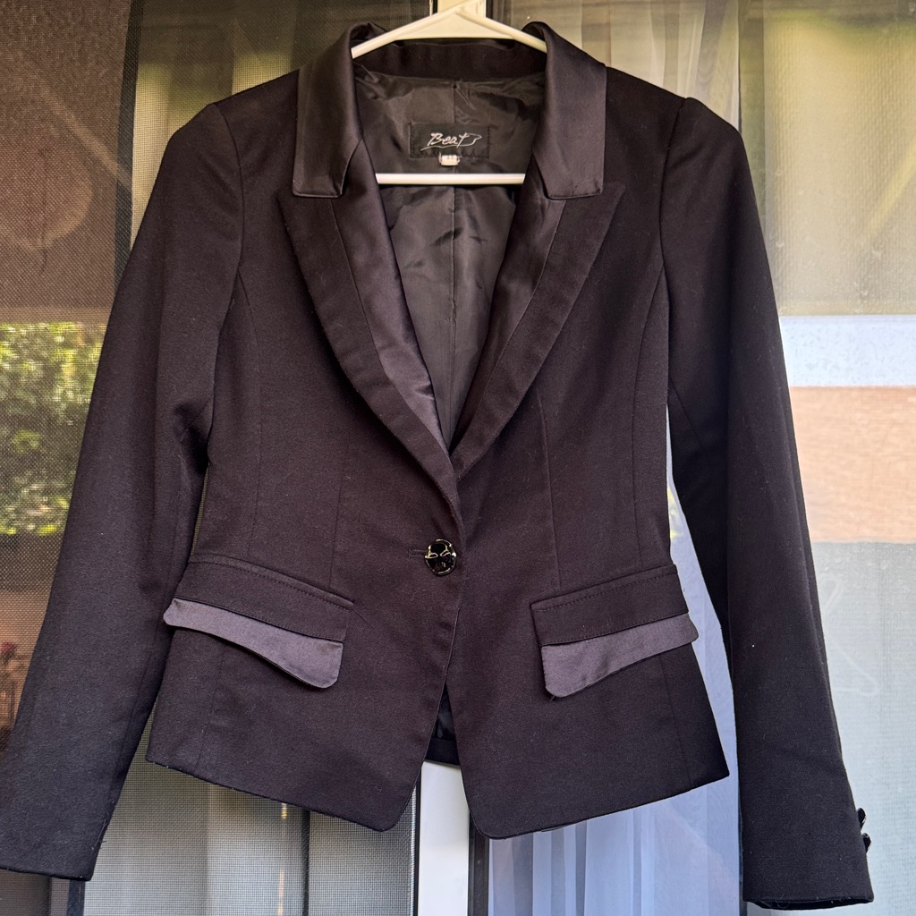 Beats By Dre Black Womens SatinTrim Blazer